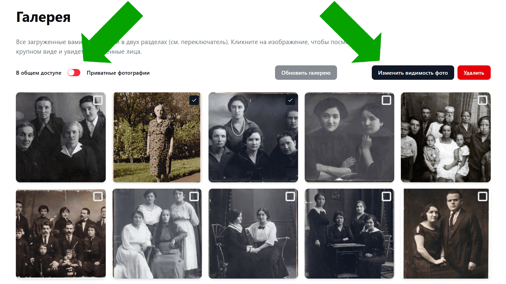 Внешний вид галереи