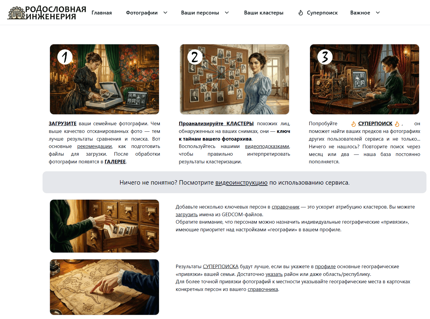 Общий вид домашней страницы сервиса